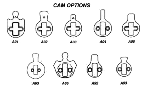 mortise cylinder cam options